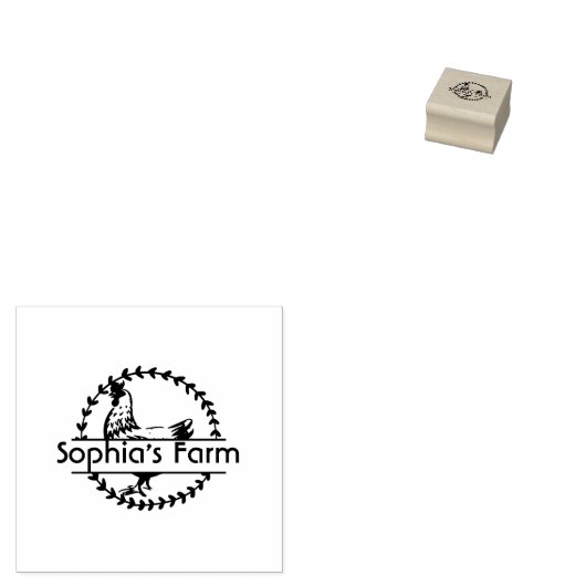 Gepersonaliseerde rustieke Kip Naam ei Rubberstempel (Gestempeld)