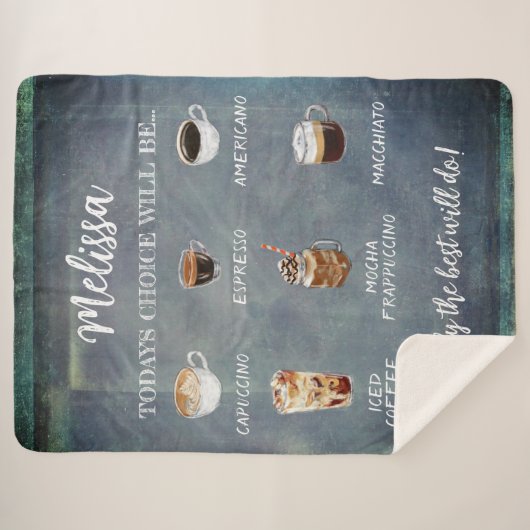 Gepersonaliseerde rustieke koffie keuze Gezellig Sherpa Deken (Voorkant (horizontaal))