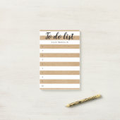 Gepersonaliseerde rustieke kraft gestreepte to-do  post-it® notes (Op bureau)