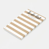 Gepersonaliseerde rustieke kraft gestreepte to-do  post-it® notes (Schuin)