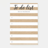 Gepersonaliseerde rustieke kraft gestreepte to-do  post-it® notes (Voorkant)