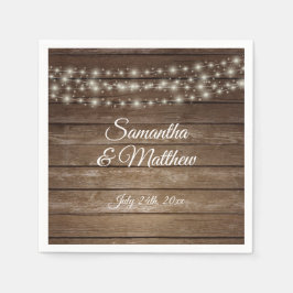 Gepersonaliseerde rustieke land houten verlichting servet