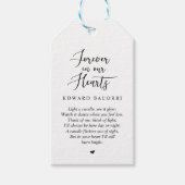 Gepersonaliseerde rustieke moderne zwart, begrafen cadeaulabel (Voorkant)