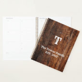 Gepersonaliseerde rustieke oude houten planner (Display)