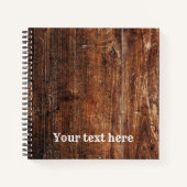 Gepersonaliseerde rustieke oude houten spiraal not notitieboek (Voorkant)