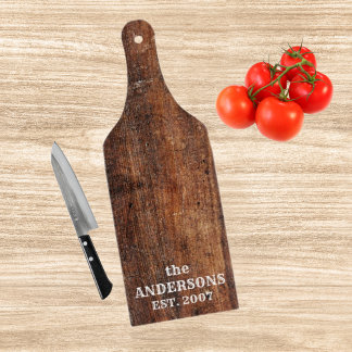 Gepersonaliseerde rustieke oude krassen hout snijplank