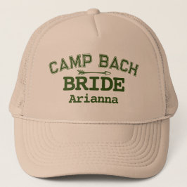 Gepersonaliseerde rustieke Retro Camp Bach Groen Trucker Pet