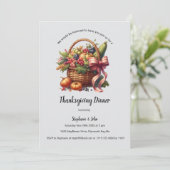 Gepersonaliseerde rustieke Thanksgiving dineruitno Kaart (Staand voorkant)