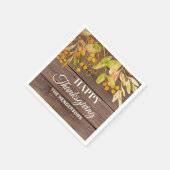 Gepersonaliseerde rustieke Thanksgiving Servet (Hoek)