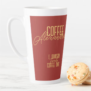 Gepersonaliseerde rustieke typografie latte mok