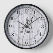 Gepersonaliseerde Rustige Wood Monogram Familienaa (Voorkant)