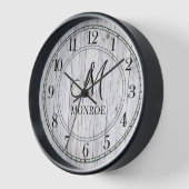 Gepersonaliseerde Rustige Wood Monogram Familienaa (Hoek)