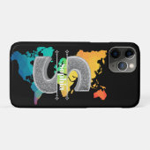 Gepersonaliseerde S Initiaal Silver Monogram Jouw Case-Mate iPhone Case (Achterkant (horizontaal))