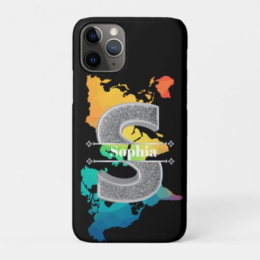 Gepersonaliseerde S Initiaal Silver Monogram Jouw Case-Mate iPhone Case (Achterkant)