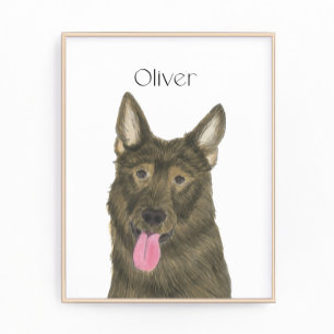 Gepersonaliseerde Sable Shepherd Art Foto Afdruk