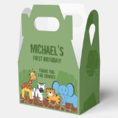 Gepersonaliseerde Safari Dier Eerste Verjaardagsfe Bedankdoosjes (Geopend)