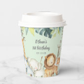 Gepersonaliseerde safari oerwouden - Munten verjaa Papieren Bekers (Achterkant)