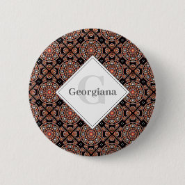 Gepersonaliseerde Safari Sunset Bohemian Mandala T Ronde Button 5,7 Cm