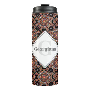 Gepersonaliseerde Safari Sunset Bohemian Mandala T Thermosbeker