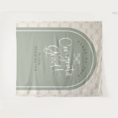 Gepersonaliseerde Sage Bow Congrats Afstudeerder F Wandkleed (Voorkant (horizontaal))