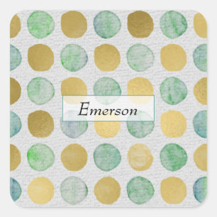 Gepersonaliseerde  Sage Green Burgundy Floral Vierkante Sticker