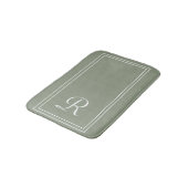 Gepersonaliseerde Sage Groen Wit Gestreept Monogra Badmat (Gekanteld)