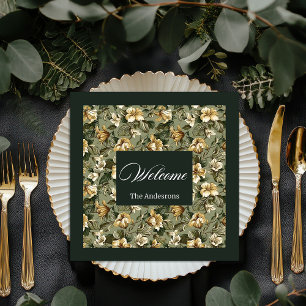 Gepersonaliseerde Sage Groene servetten Shabby Chi