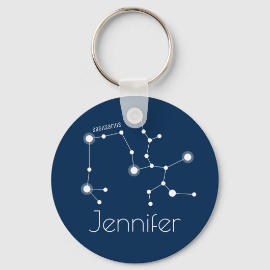 Gepersonaliseerde Sagittarius Zodiac Constellation Sleutelhanger (Voorkant)