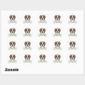 Gepersonaliseerde Saint Bernard Ronde Sticker (Vel)