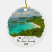 Gepersonaliseerde Saint John Ornament, Maagdeneila Keramisch Ornament (Voorkant)