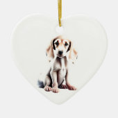 Gepersonaliseerde Saluki Puppy Keramisch Ornament (Voorkant)