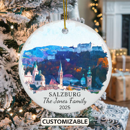 Gepersonaliseerde Salzburg Ornament, Oostenrijk Gi Keramisch Ornament