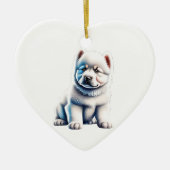 Gepersonaliseerde Samoyed Puppy Keramisch Ornament (Voorkant)