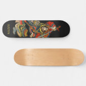 Gepersonaliseerde Samurai Zwart Skateboard (Horizontaal)