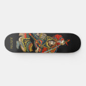Gepersonaliseerde Samurai Zwart Skateboard (Horizontaal)