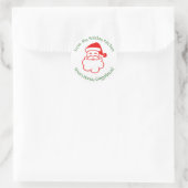 Gepersonaliseerde Santa Christmas Baking Ronde Sticker (Tas)