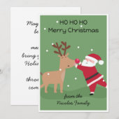 Gepersonaliseerde Santa Christmas Kaart (Voorkant / Achterkant)