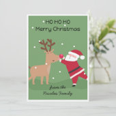 Gepersonaliseerde Santa Christmas Kaart (Staand voorkant)