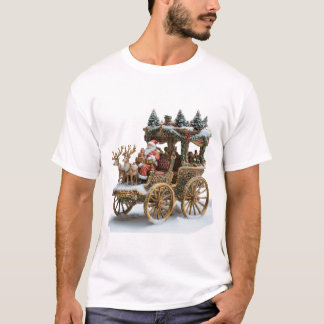 Gepersonaliseerde Santa Claus rijwagen T-shirt