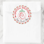 Gepersonaliseerde Santa Delivery Sticker (Tas)