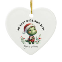 Gepersonaliseerde Santa Dinosaur Eerste Kerstdag