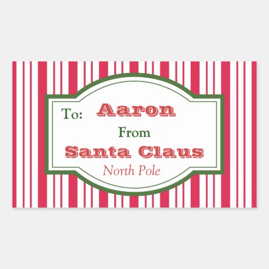 Gepersonaliseerde Santa Gift Label Stickers (Voorkant)