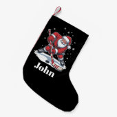 Gepersonaliseerde Santa Ice Hockey Kerstsport Kleine Kerstsok (Voorkant (Hangend))