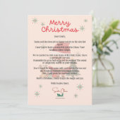 Gepersonaliseerde Santa Letter Christmas Kaart voo (Staand voorkant)