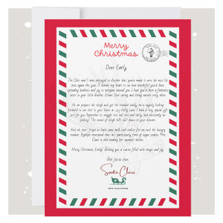 Gepersonaliseerde Santa Letter Kaart voor kinderen