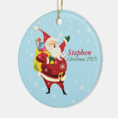 Gepersonaliseerde Santa Ornament naam en jaar (Links)