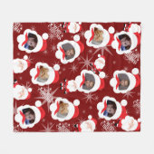 Gepersonaliseerde Santa Photo Collage Fleece Deken (Voorkant (Horizontaal))