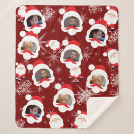 Gepersonaliseerde Santa Photo Collage Sherpa Deken