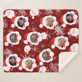 Gepersonaliseerde Santa Photo Collage Sherpa Deken (Voorkant (horizontaal))
