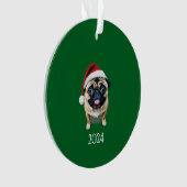 Gepersonaliseerde Santa Pug Ornament (voorkant)